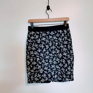 Ann Taylor 4 petite lace eyelet floral skirt blue